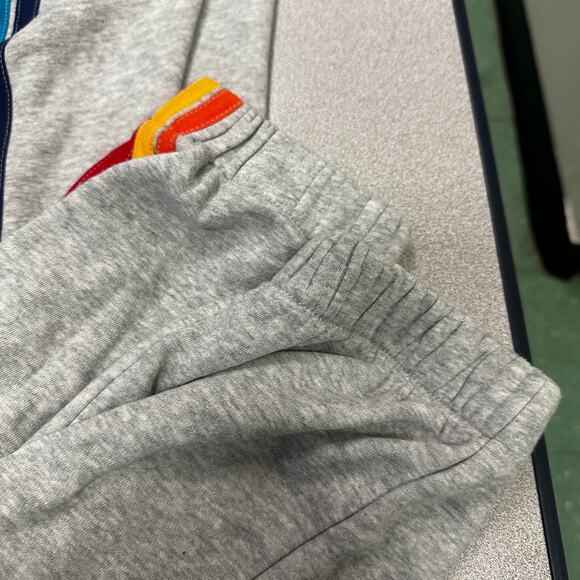 Gray Striped Jogger Sweatpants Casual‎ Comfy Lounge Activewear - Picture 6 of 10